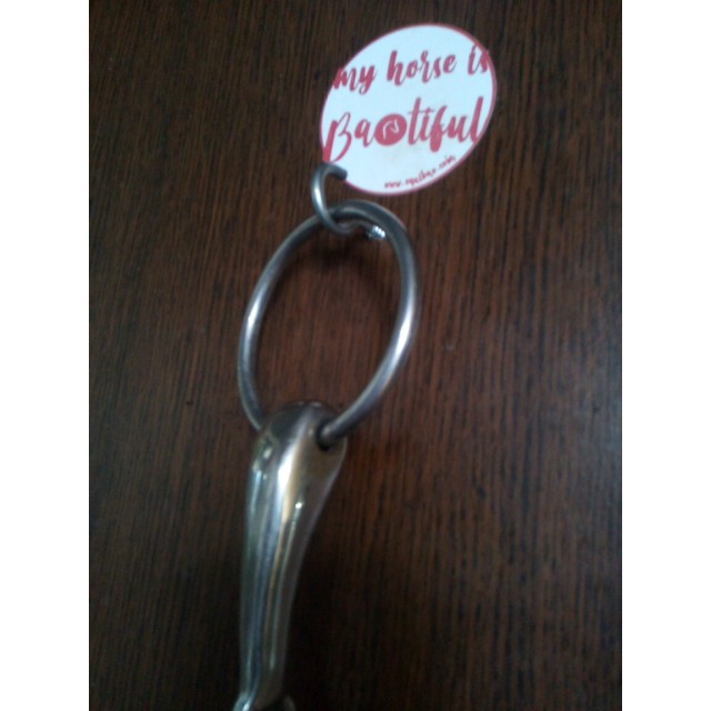 Mors équitation cheval 2 anneaux creux en inox avec Rondelles