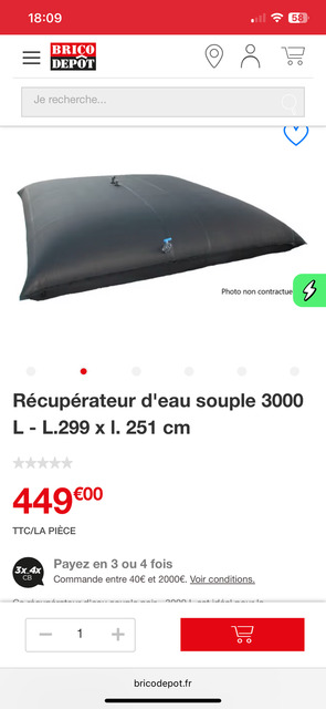 Récupérateur d’eau souple 3000L