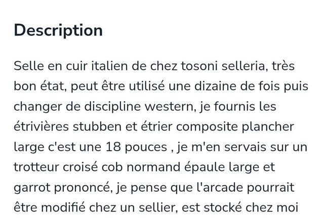 Selle de dressage