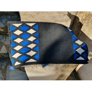 Tapis western en laine noir bleu roi neuf pool s