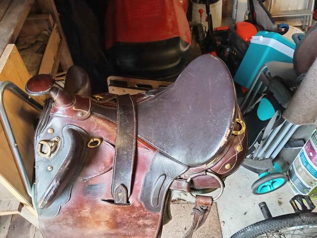 Selle Australienne en Cuir – Complète (sauf sangle ventrale) – Arcade Large