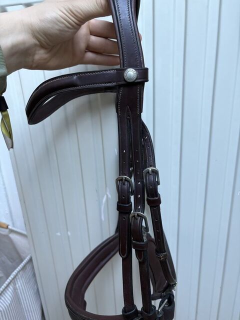 bridon anatomique Childeric en cuir brun taille cob/petit cheval