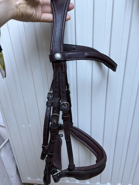 bridon anatomique Childeric en cuir brun taille cob/petit cheval