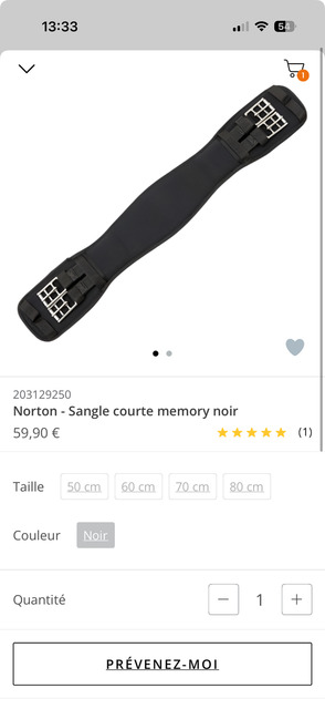 sangle courte memory noir