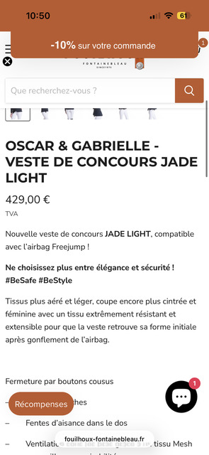 Veste de concours Oscar & Gabrielle Bleu