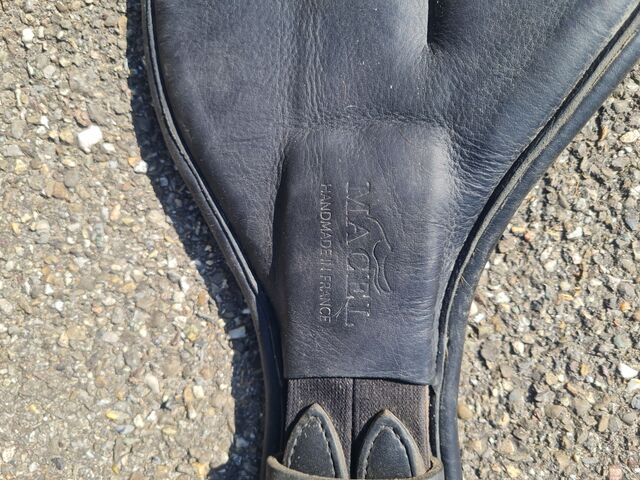 Sangle dressage anatomique courte cuir noir Macel