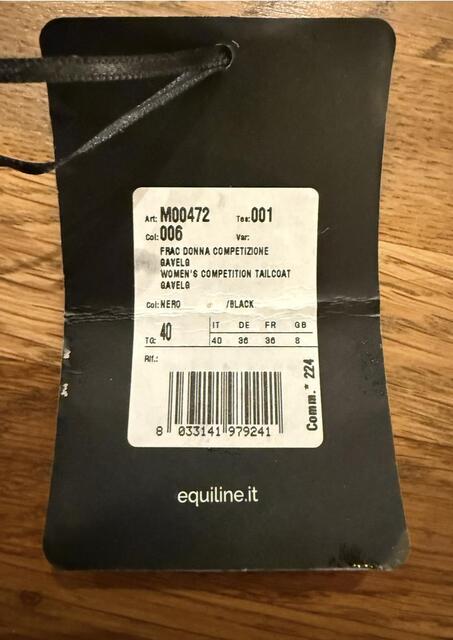 Frac dressage equiline noir 36