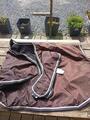 couvre reins imperméable marron liseré beige/marron