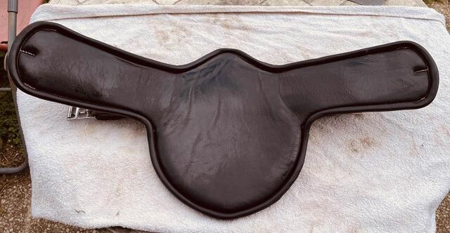 Sangle bavette courte Forestier 60cm cuir havane