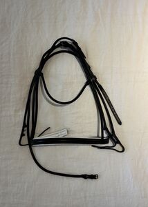 bride noir/blanc cuir rond