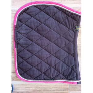 Tapis BR marron liseré rose