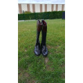 Bottes en cuir noir et marron