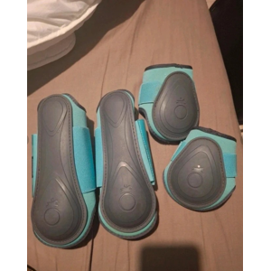 Guêtres + Protèges Boulets Fouganza Bleu Turquoise