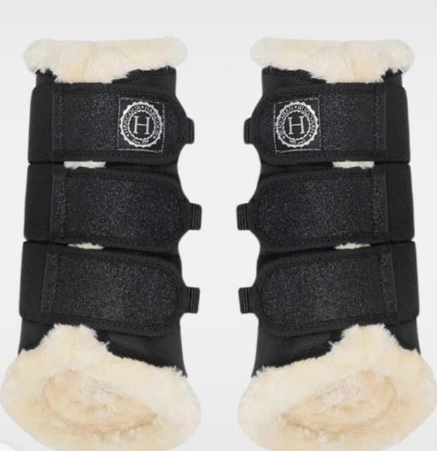 Guêtres mouton noires pailletées Harcour XL– Très bon état