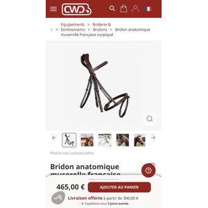 Bridons CWD Anatomique Muserolle Française Surpiquée
