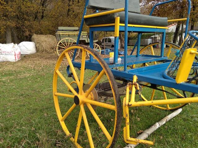 2 roues jaune et bleu