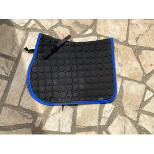 Tapis Equiline noir et liseré bleu roi
