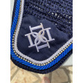 Ensemble Tapis + Bonnet Dapple Equestrian - Bleu Marine & Strass (taille cheval)