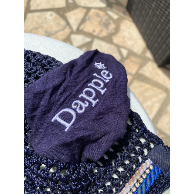 Ensemble Tapis + Bonnet Dapple Equestrian - Bleu Marine & Strass (taille cheval)