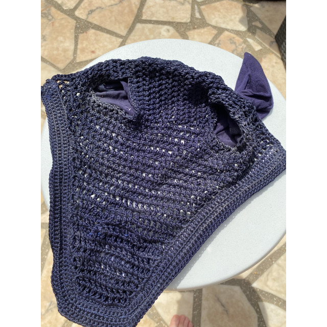 Ensemble Tapis + Bonnet Dapple Equestrian - Bleu Marine & Strass (taille cheval)