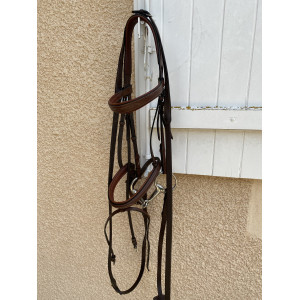Bridon anatomique Dapple Equestrian Havane (Full/Cob) + Rênes + Mors