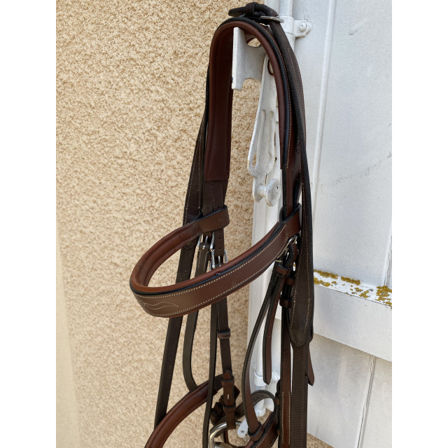 Bridon anatomique Dapple Equestrian Havane (Full/Cob) + Rênes + Mors