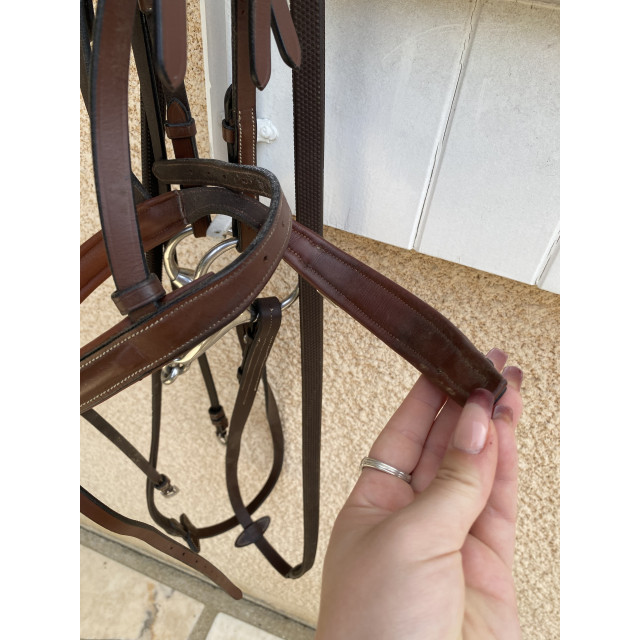 Bridon anatomique Dapple Equestrian Havane (Full/Cob) + Rênes + Mors