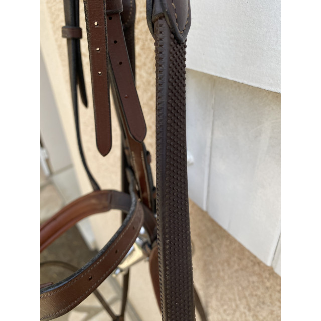 Bridon anatomique Dapple Equestrian Havane (Full/Cob) + Rênes + Mors