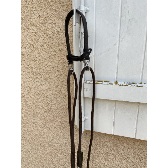 Gogue en cuir et corde RW - Havane (Taille Cheval)