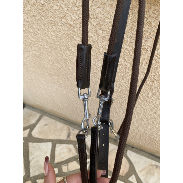 Gogue en cuir et corde RW - Havane (Taille Cheval)