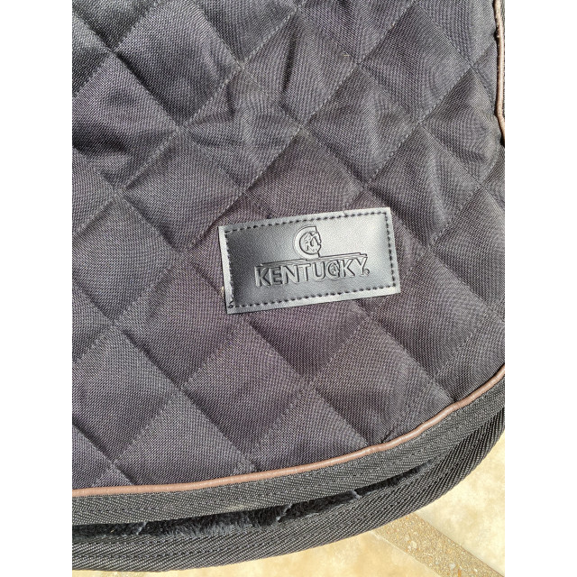 Couvre-rein Kentucky Horsewear matelassé & fausse fourrure - Noir (Taille L)
