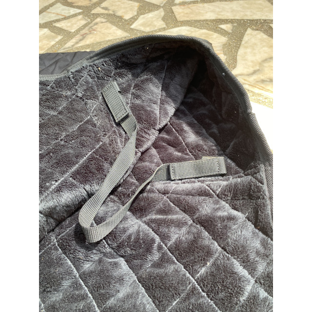 Couvre-rein Kentucky Horsewear matelassé & fausse fourrure - Noir (Taille L)