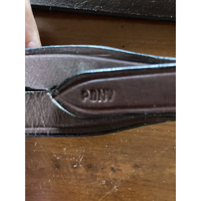 Martingale 5 points / collier de chasse en cuir et élastique. Marron, taille Poney.