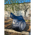 Selle mixte cuir noir 17p Time Rider