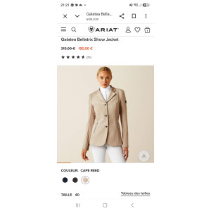 Veste champagne Ariat