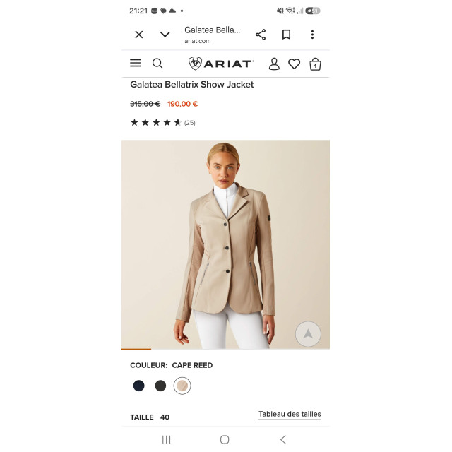 Veste champagne Ariat