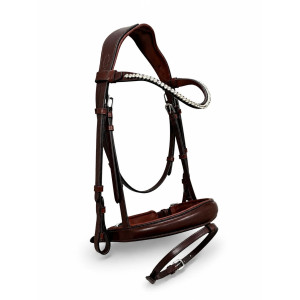 Bridon frontal strass marron