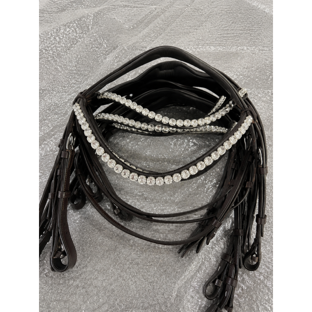 Bridon frontal strass marron