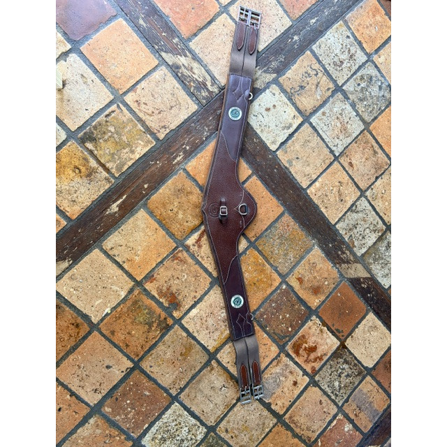 Sangle bavette Forestier cuir marron – 125 cm