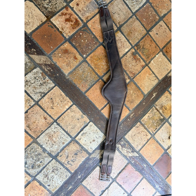 Sangle bavette Forestier cuir marron – 125 cm