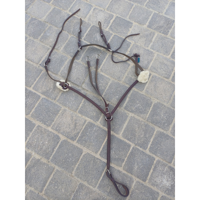Collier de chasse et martingale cheval devoucoux havane