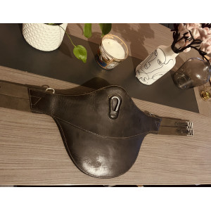 Sangle bavette marron 100 cm
