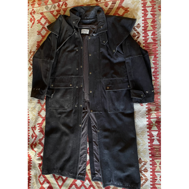 Manteau long cuir d'équitation / Cache-poussière Western Dannecker - Taille L
