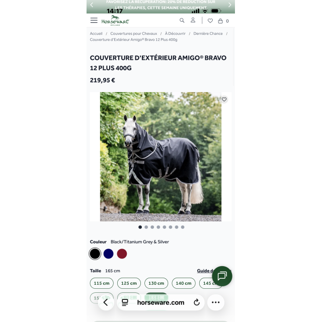 Couverture Horseware Amigo 6’3 – 400 g