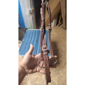 Collier de chasse Lexington - 5 points - cuir marron + moumoute