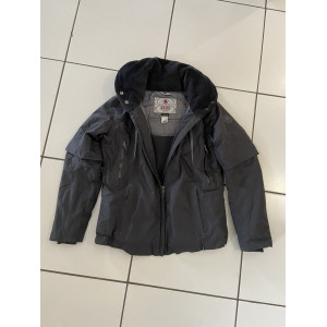 Doudoune grise avec capuche femme
