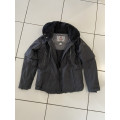 Doudoune grise avec capuche femme