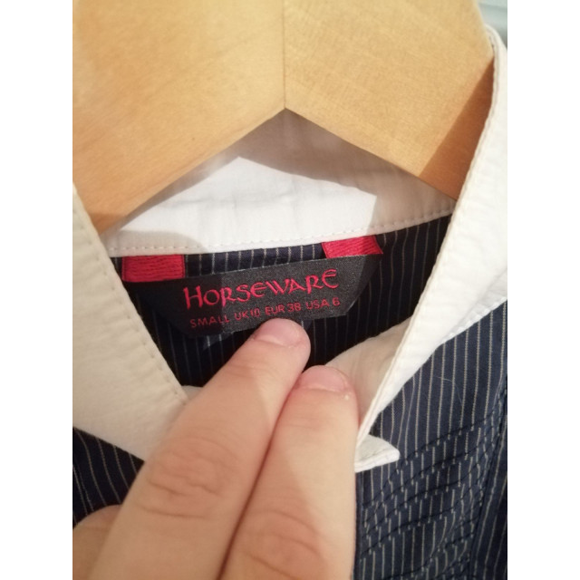 Chemise de concours Horseware marine/blanc