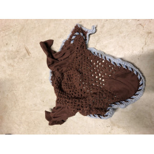 Bonnet chocolat et bleu ciel, taille poney