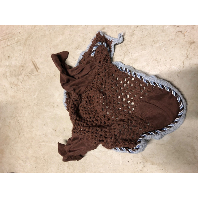 Bonnet chocolat et bleu ciel, taille poney